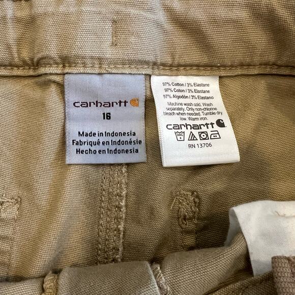 Carhartt Women's Khaki Tan Workpant Cargo Pants Bootcut Size 16 - Picture 7 of 11